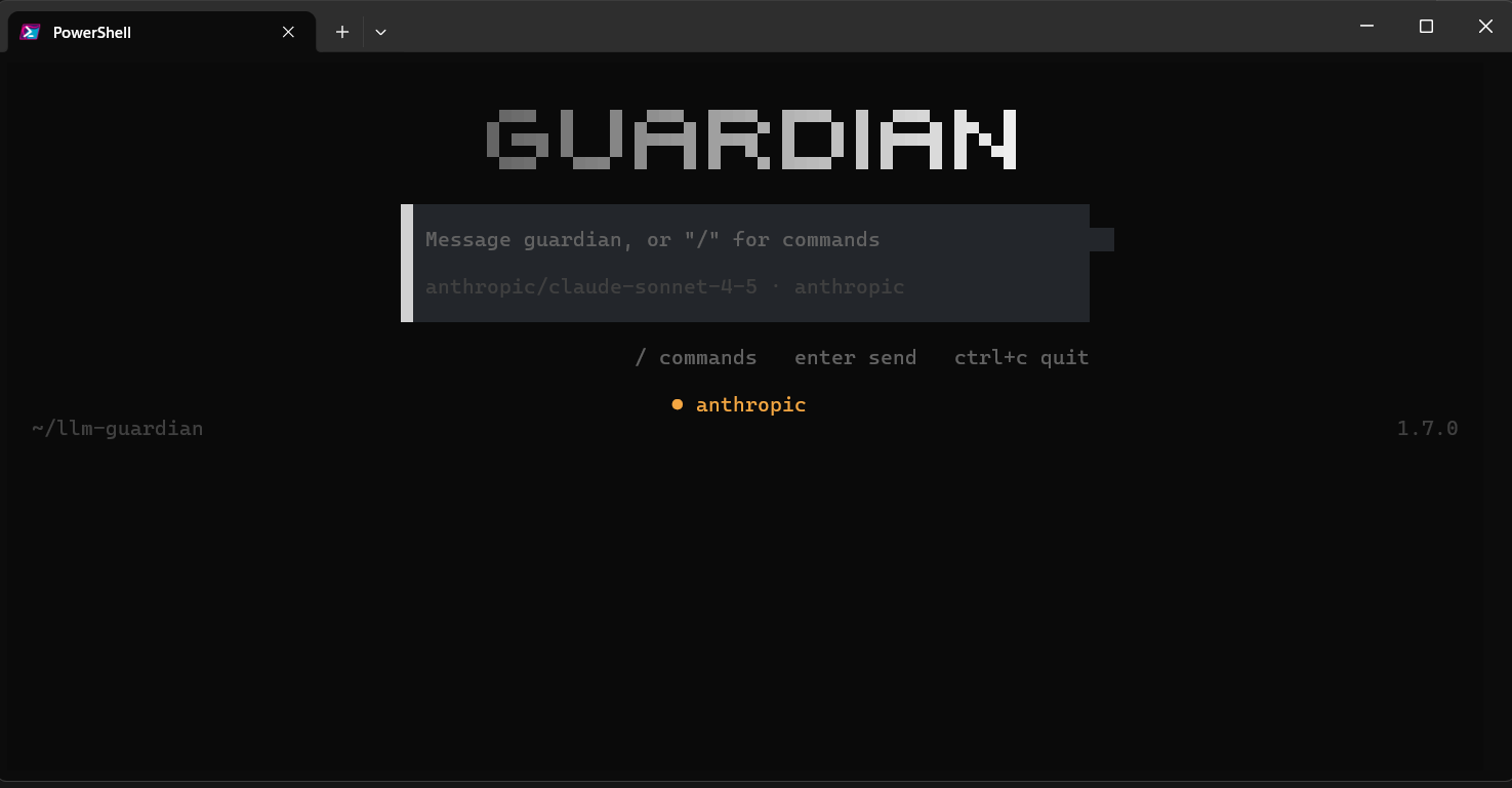LLM Guardian interactive TUI